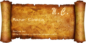 Mazur Cinnia névjegykártya